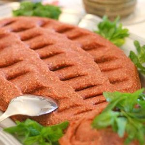 عجينة كبه 65%برغل ناعم 35%لحم عجل صافي 1 كغم